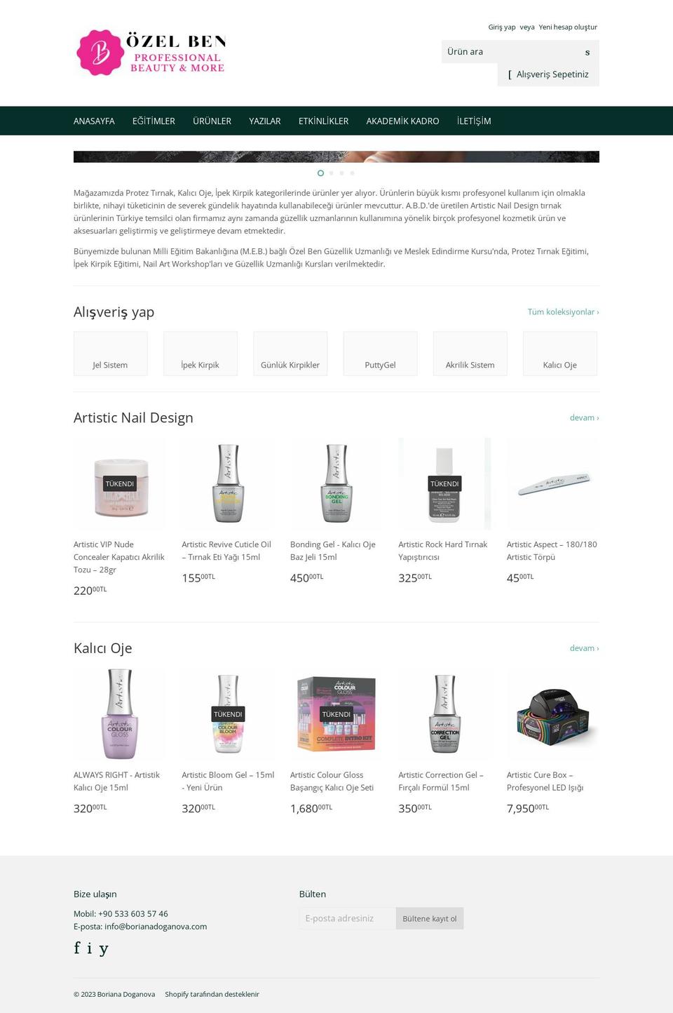 borianadoganova.com shopify website screenshot