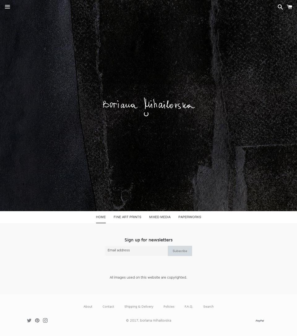borianamihailovska.com shopify website screenshot