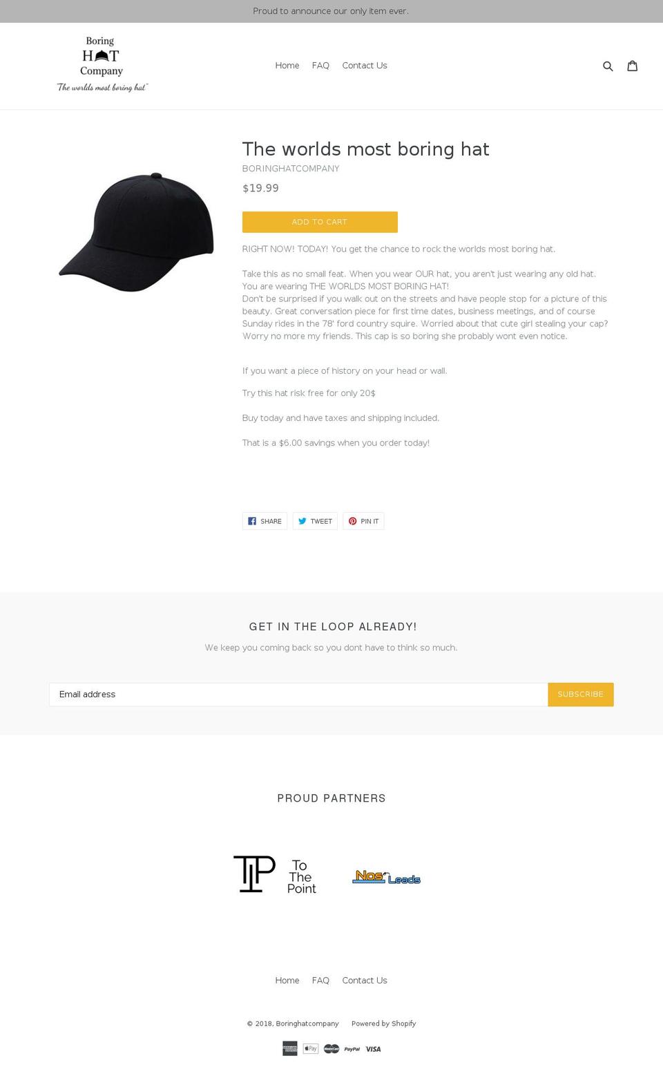boringhatcompany.com shopify website screenshot