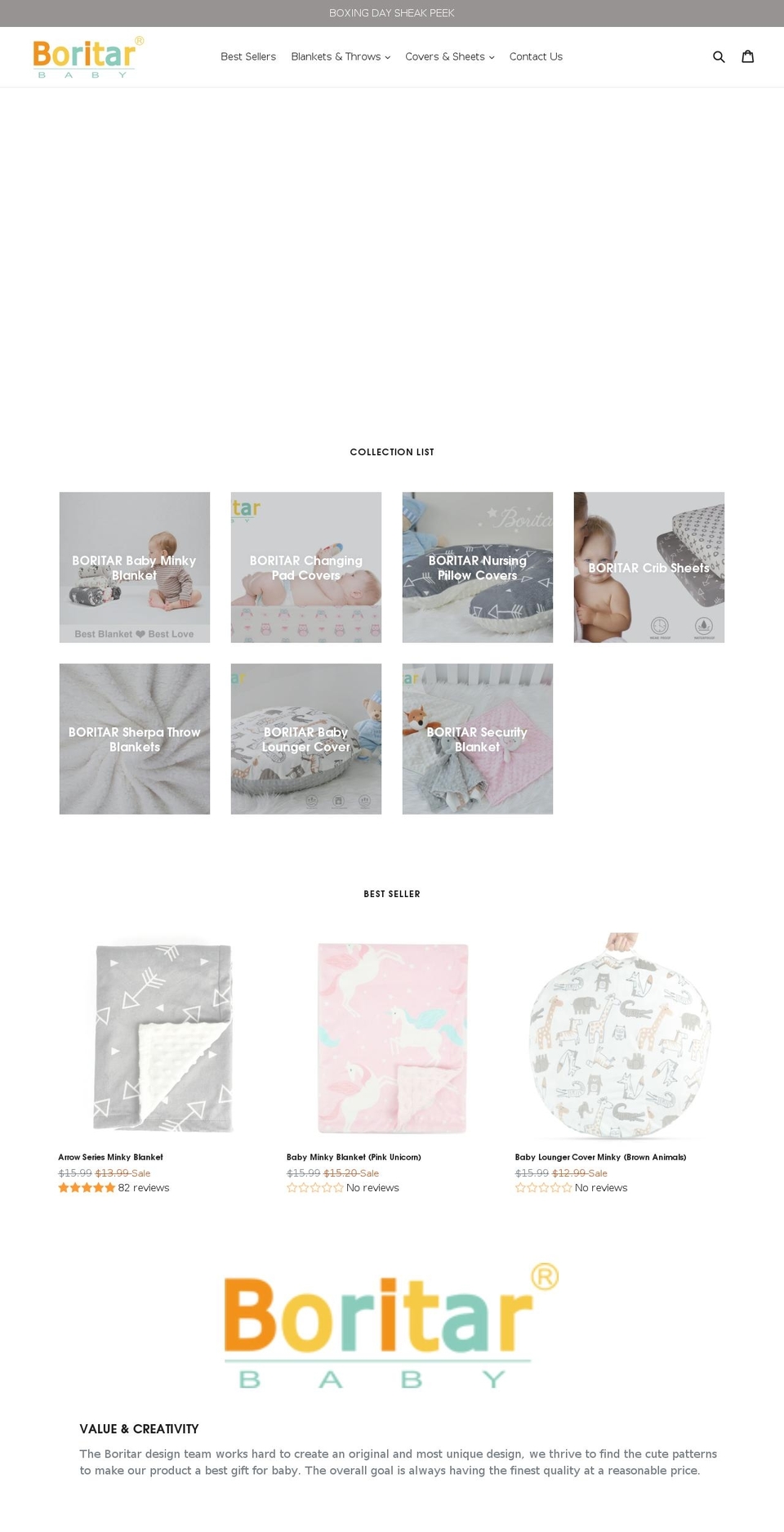 boritarbaby.com shopify website screenshot