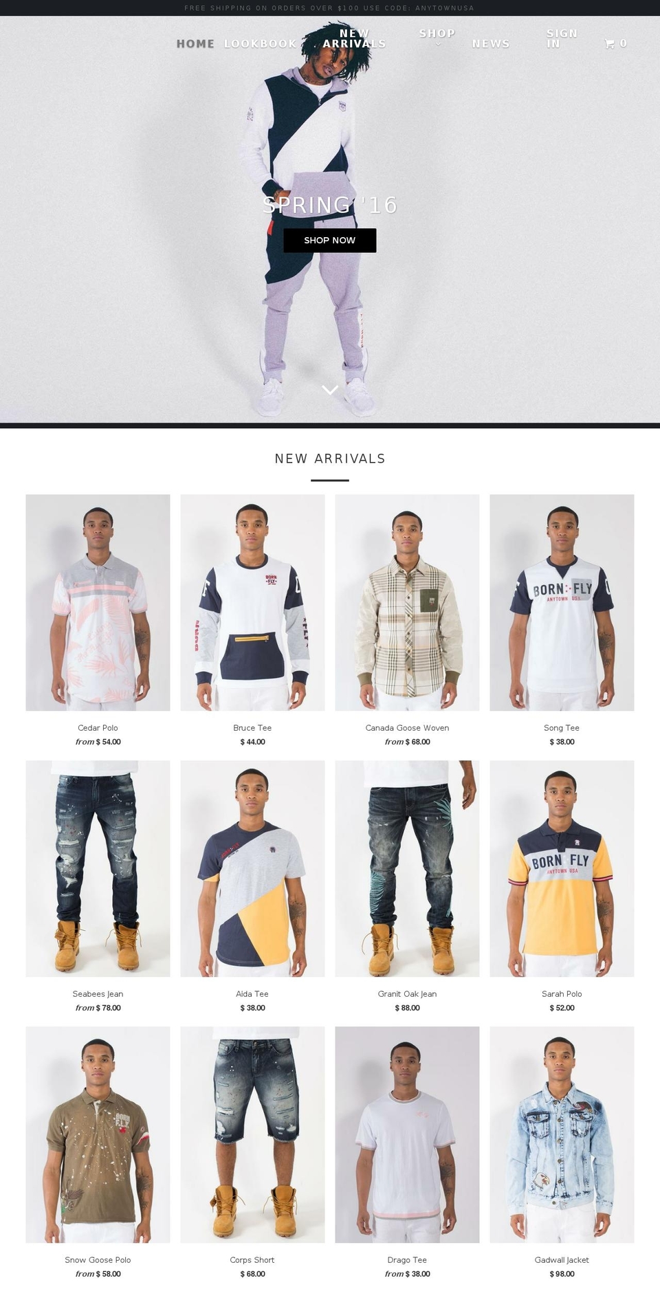 born-fly.com shopify website screenshot