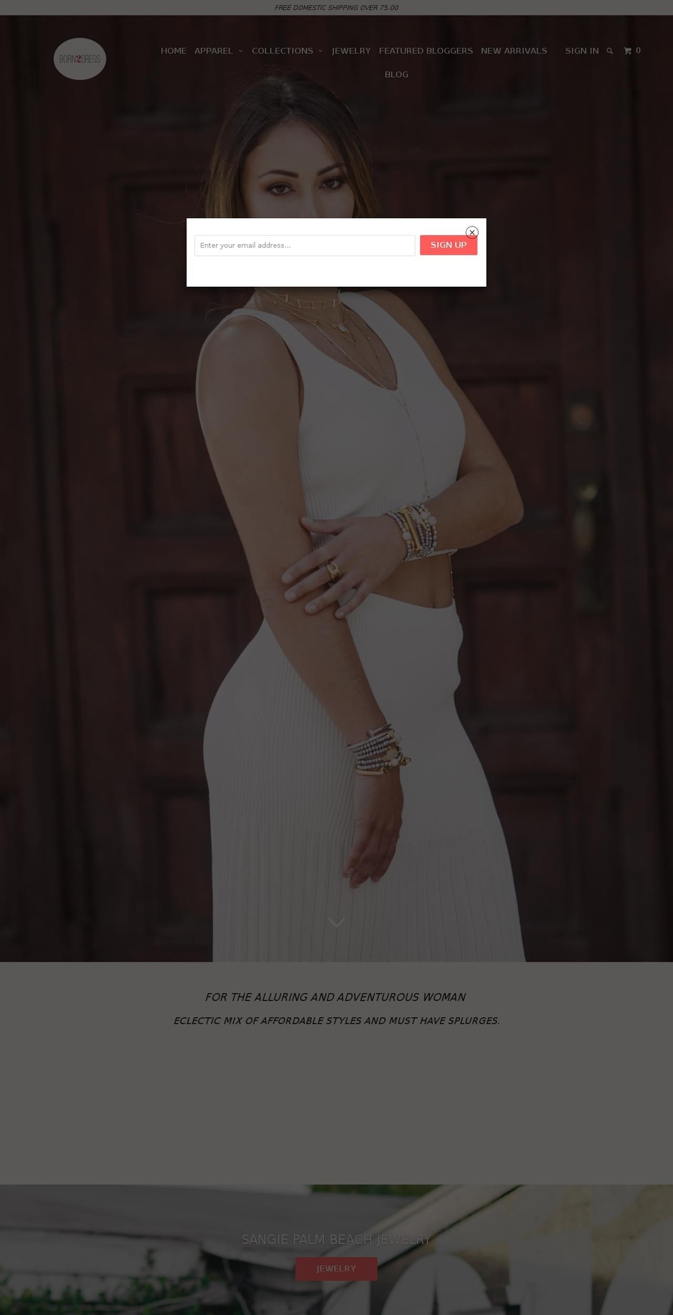 born2dress.com shopify website screenshot