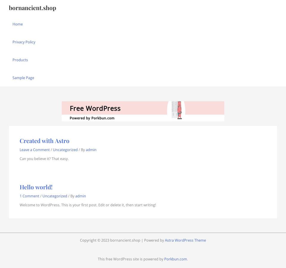 bornancient.shop shopify website screenshot