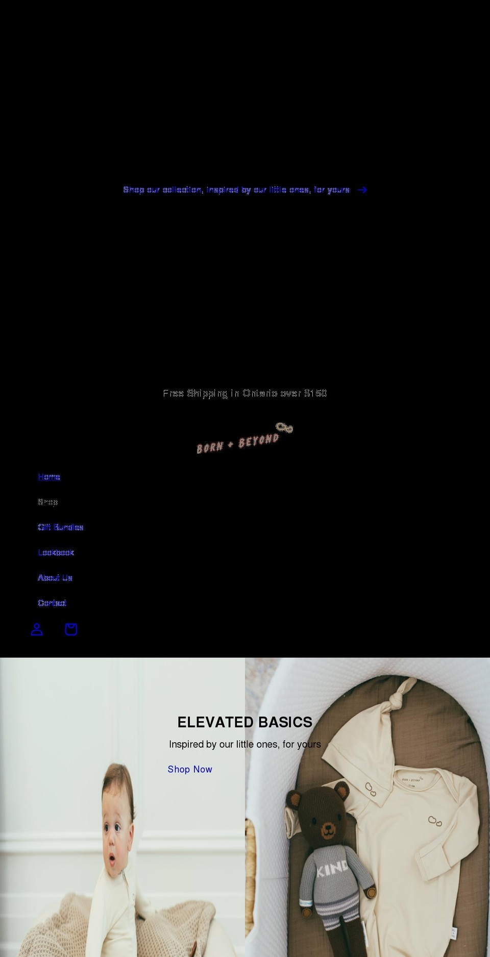 bornandbeyond.com shopify website screenshot