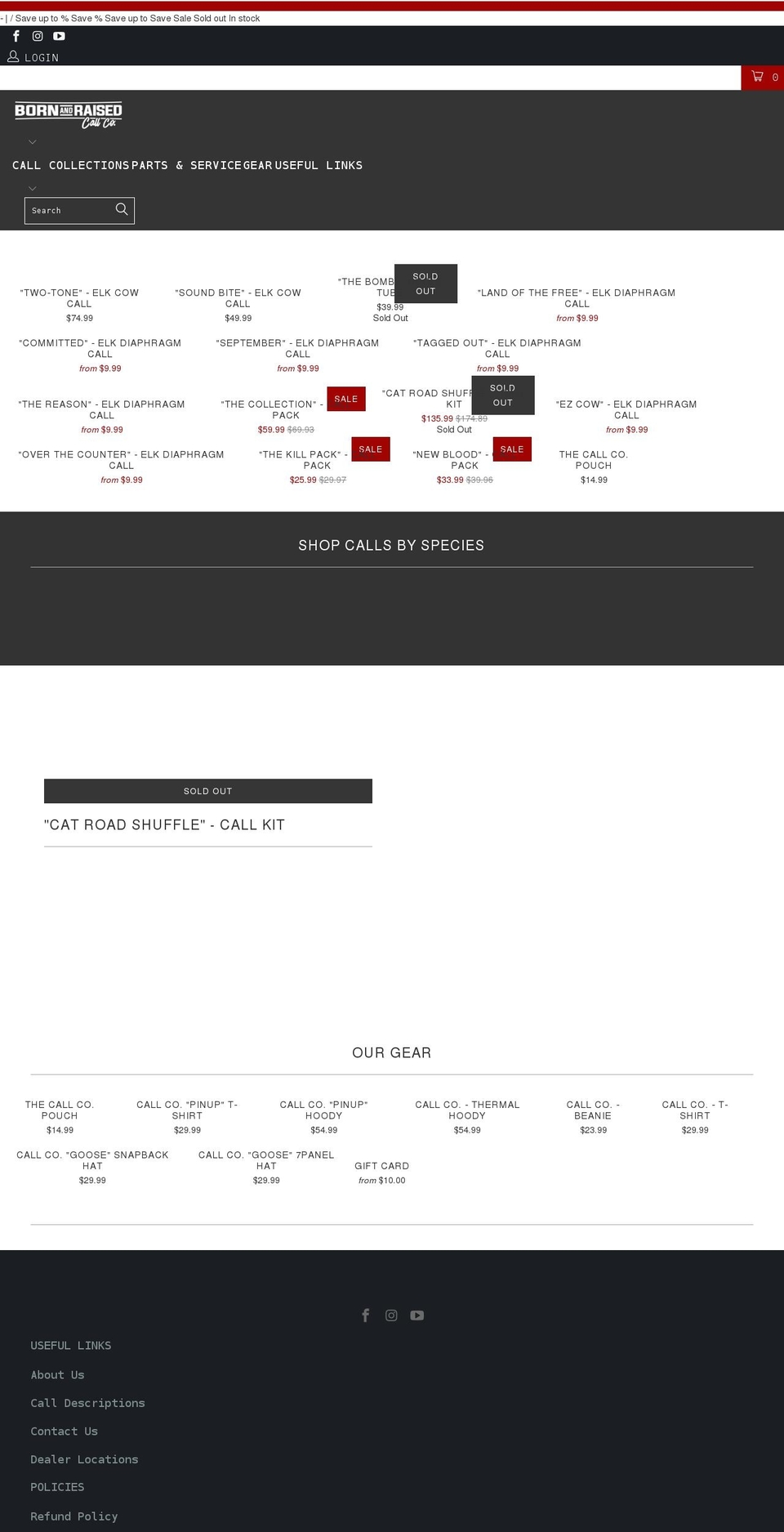 bornandraisedcallco.com shopify website screenshot
