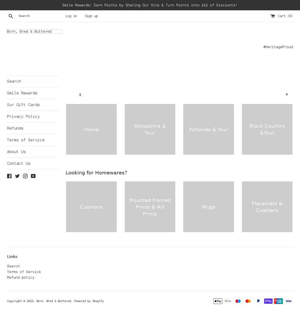 bornbredbuttered.com shopify website screenshot