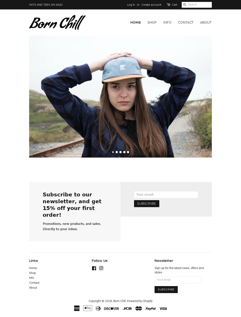 bornchill.com shopify website screenshot