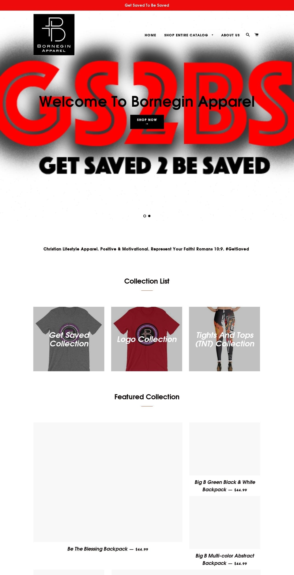 bornegin.com — Shopify storefront screenshot
