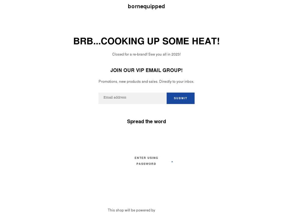 bornequipped42.com shopify website screenshot