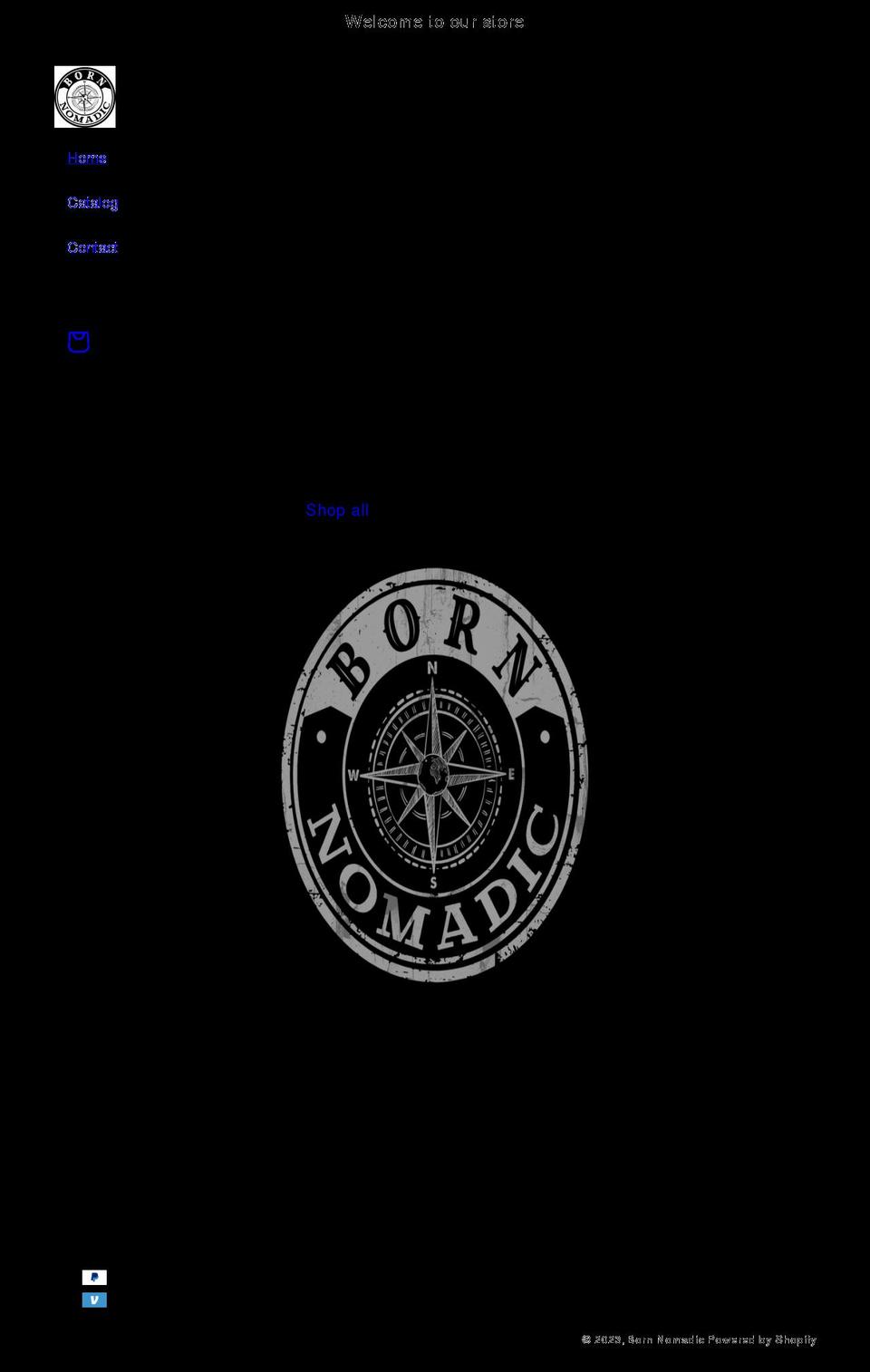 bornnomadic.com shopify website screenshot