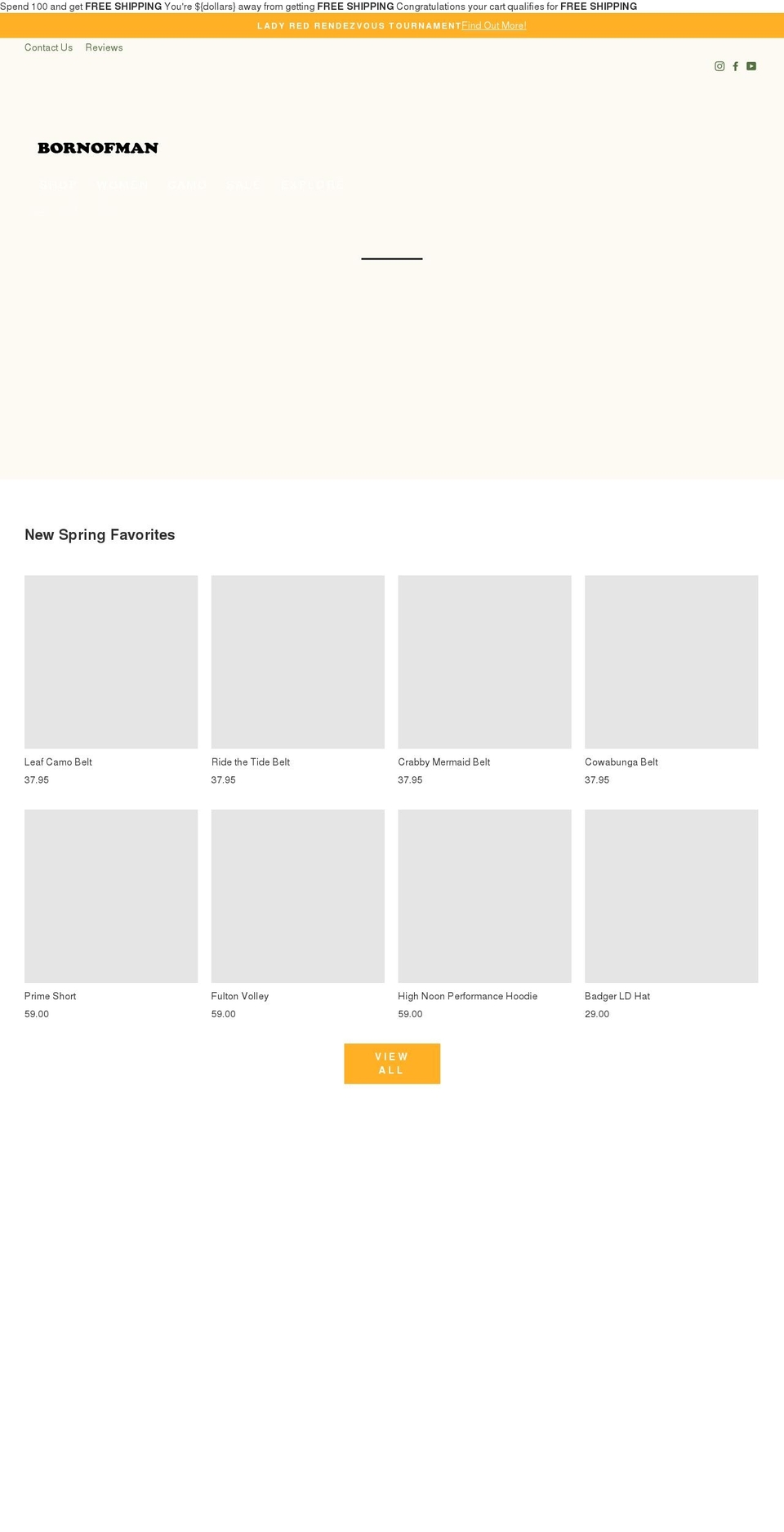 bornofman.com shopify website screenshot