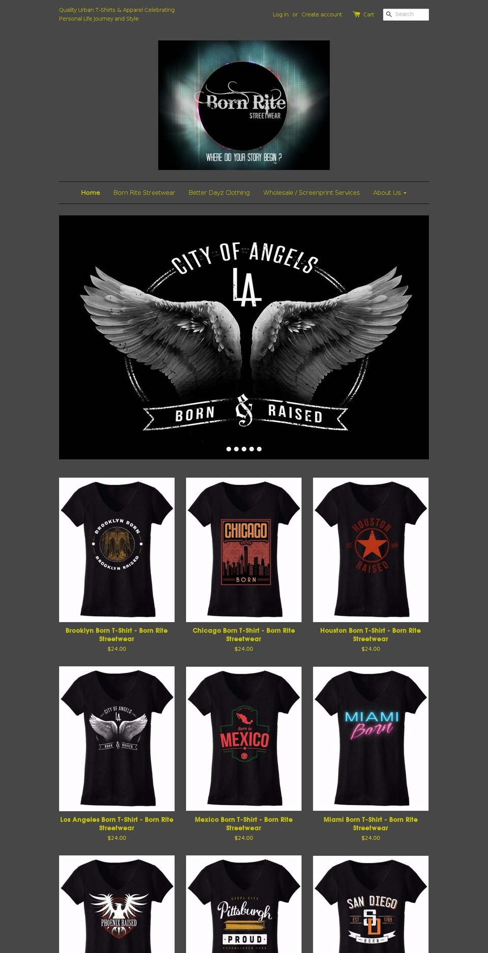 bornriteclothing.net shopify website screenshot