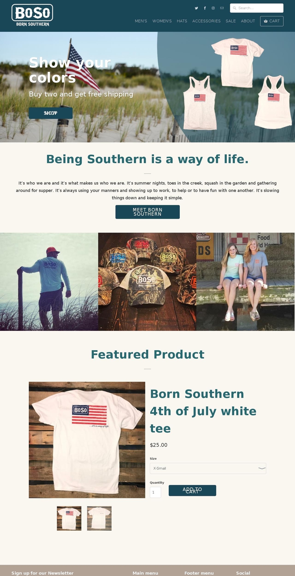 bornsouthern74.com — Shopify storefront screenshot