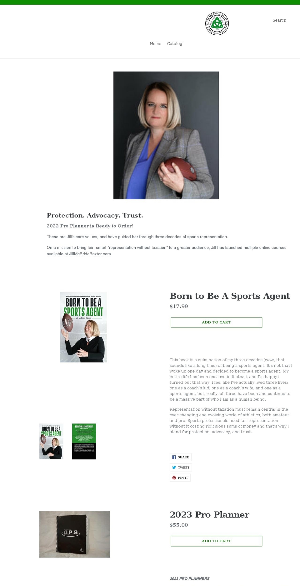 borntobeasportsagent.com shopify website screenshot