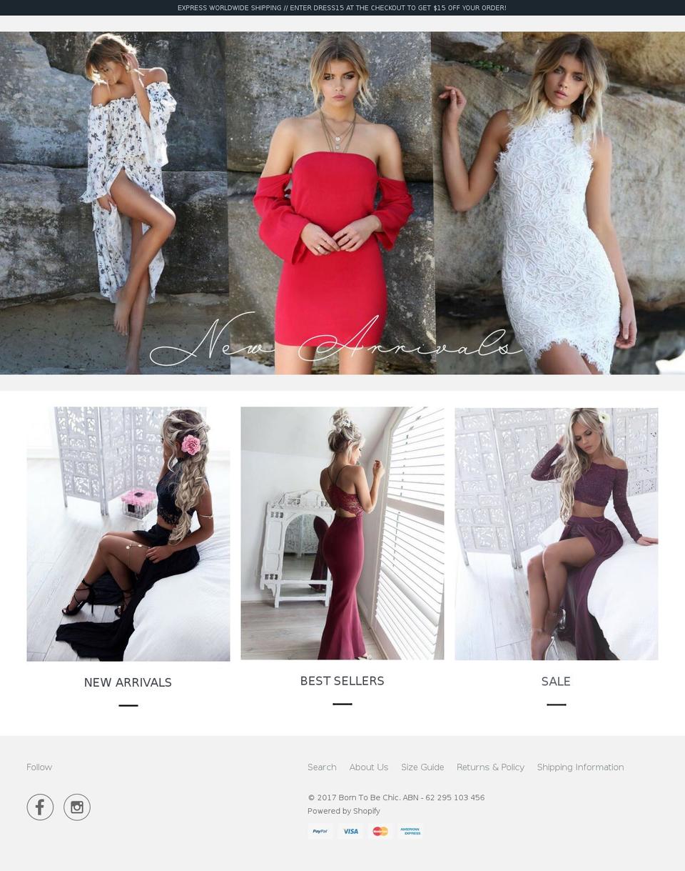 borntobechic.com.au shopify website screenshot