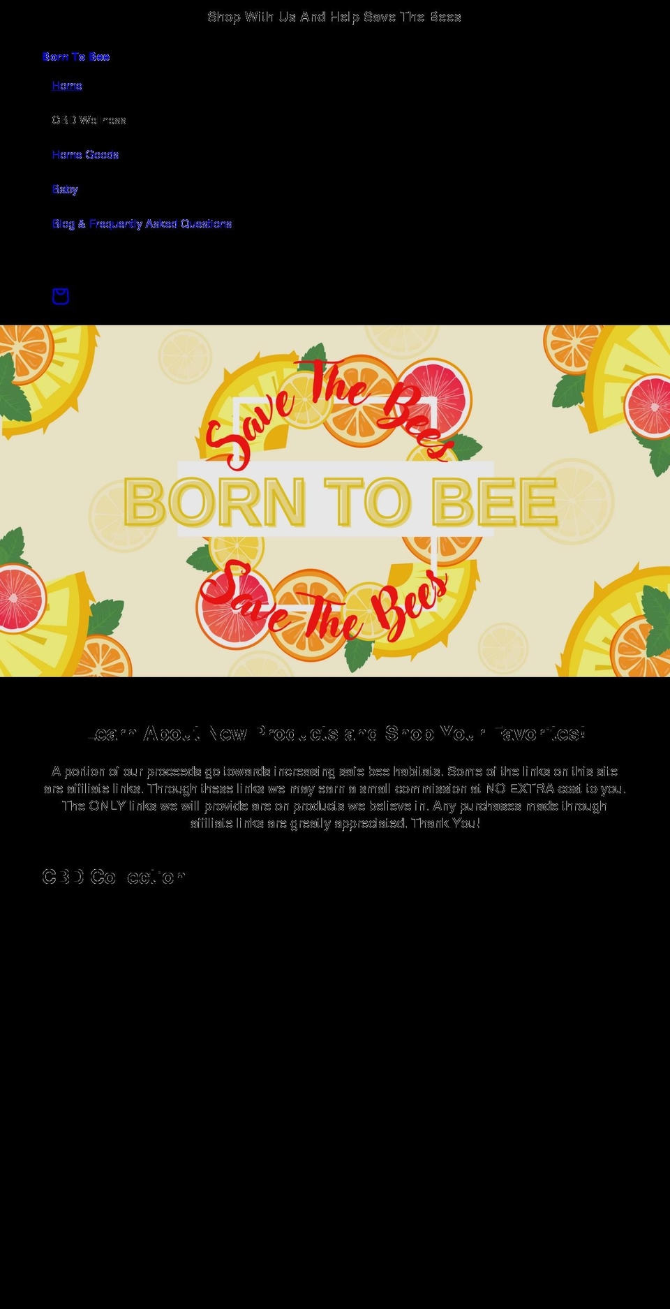borntobee.com shopify website screenshot