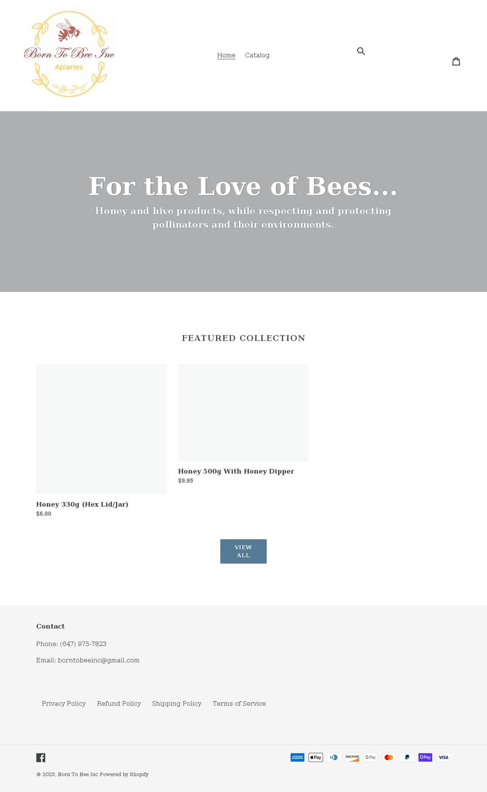 borntobeeinc.com shopify website screenshot