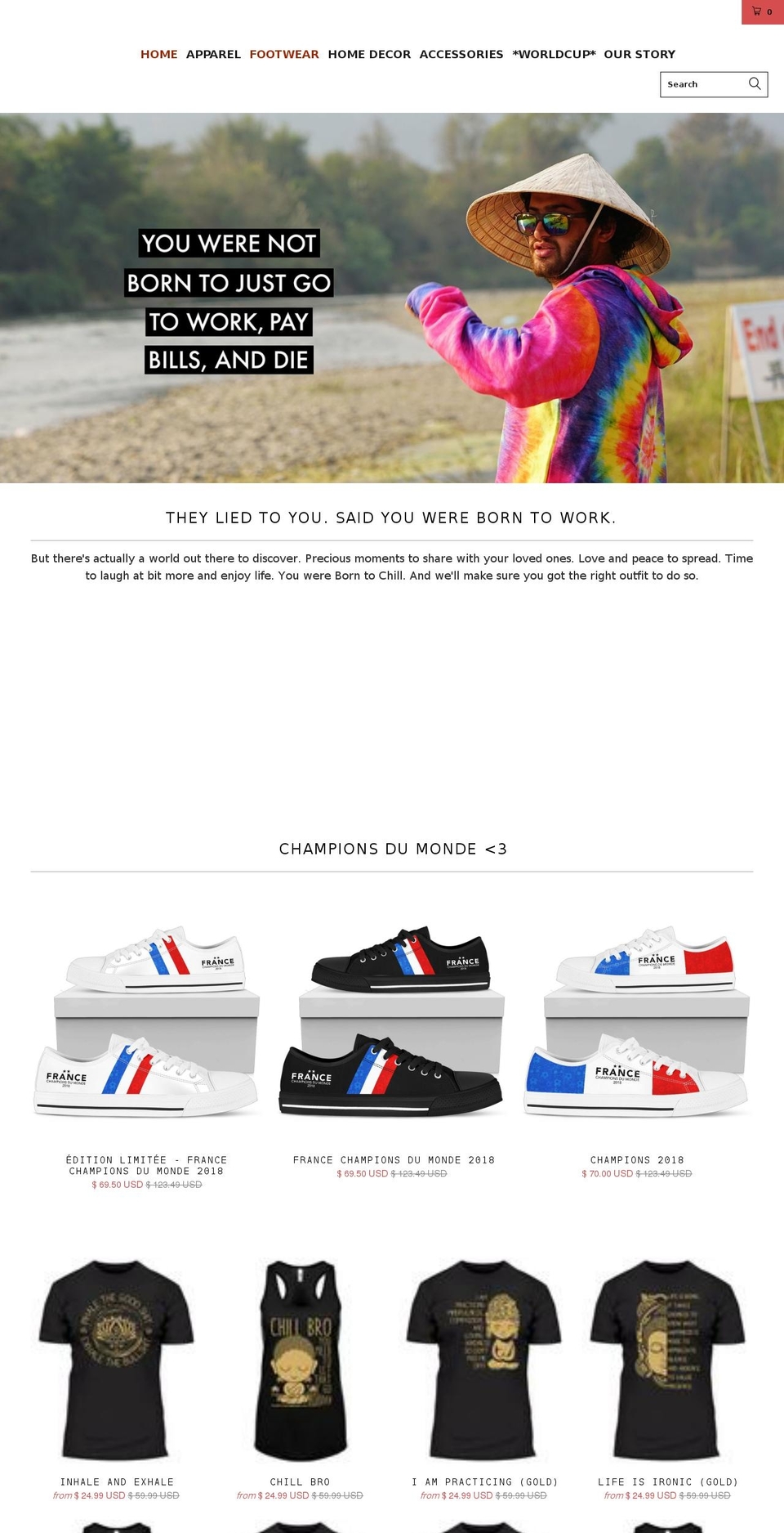 borntochill.net shopify website screenshot