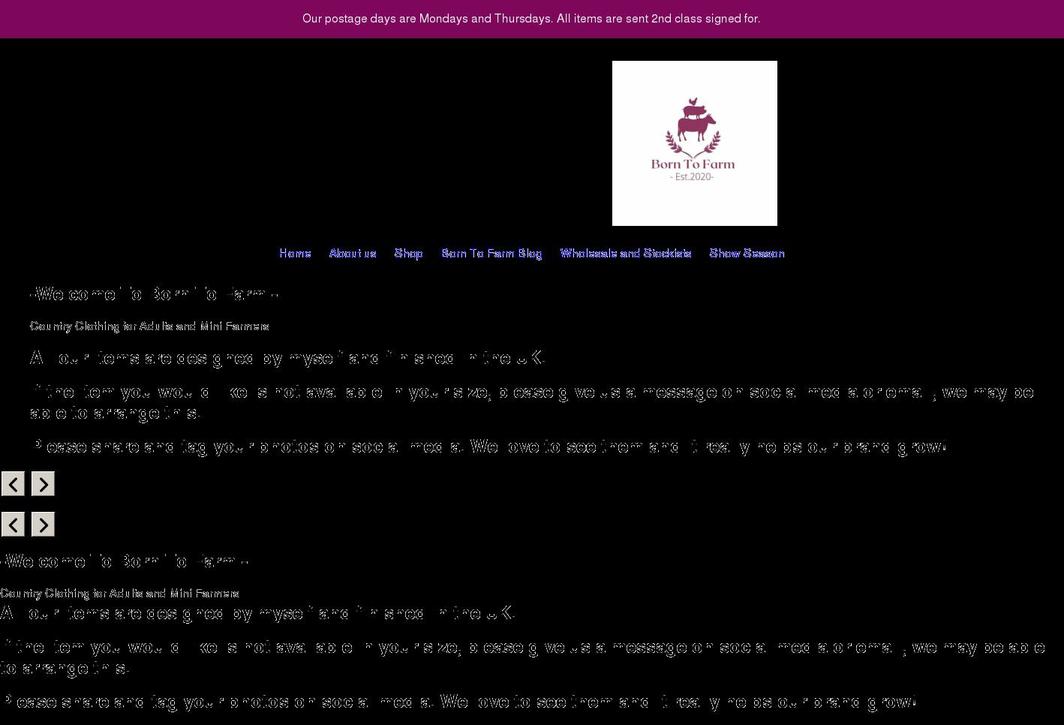 borntofarmest2020.co.uk shopify website screenshot