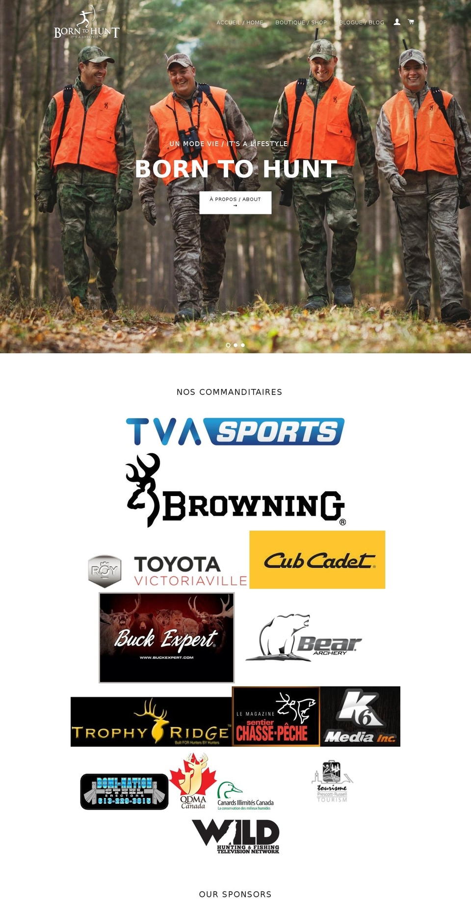 borntohunt.com — Shopify storefront screenshot