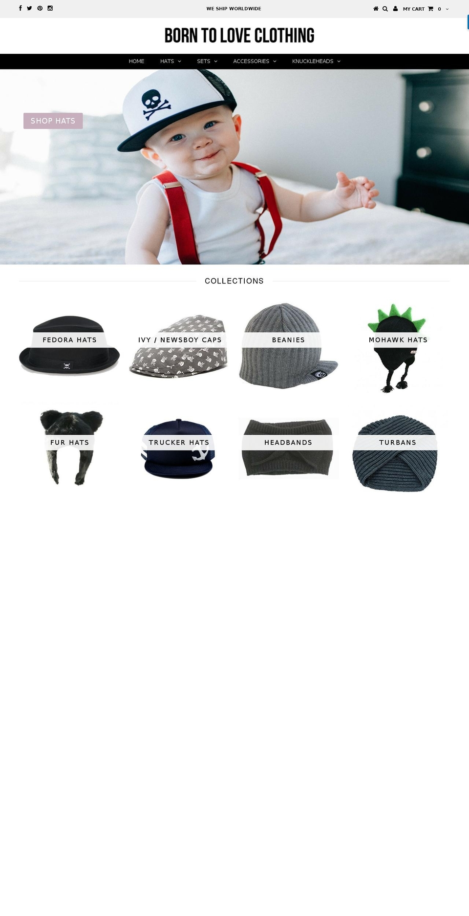 borntoloveclothing.com shopify website screenshot