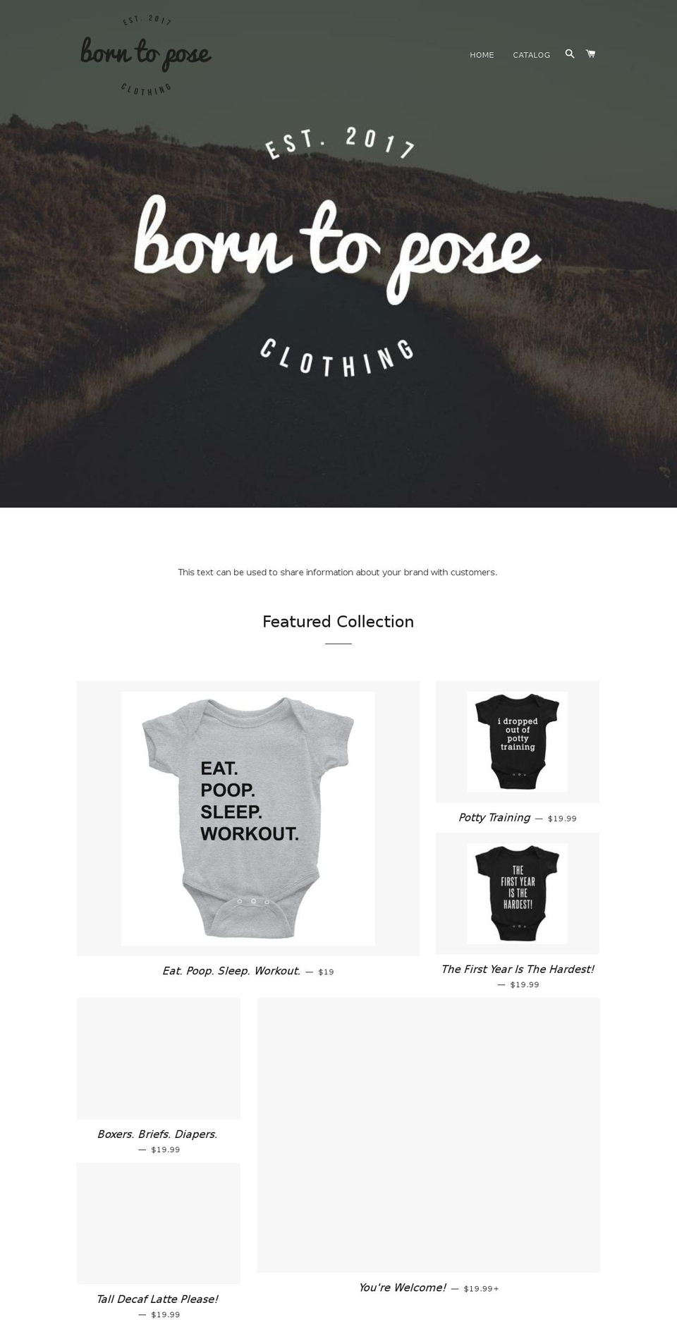 borntopose.com — Shopify storefront screenshot