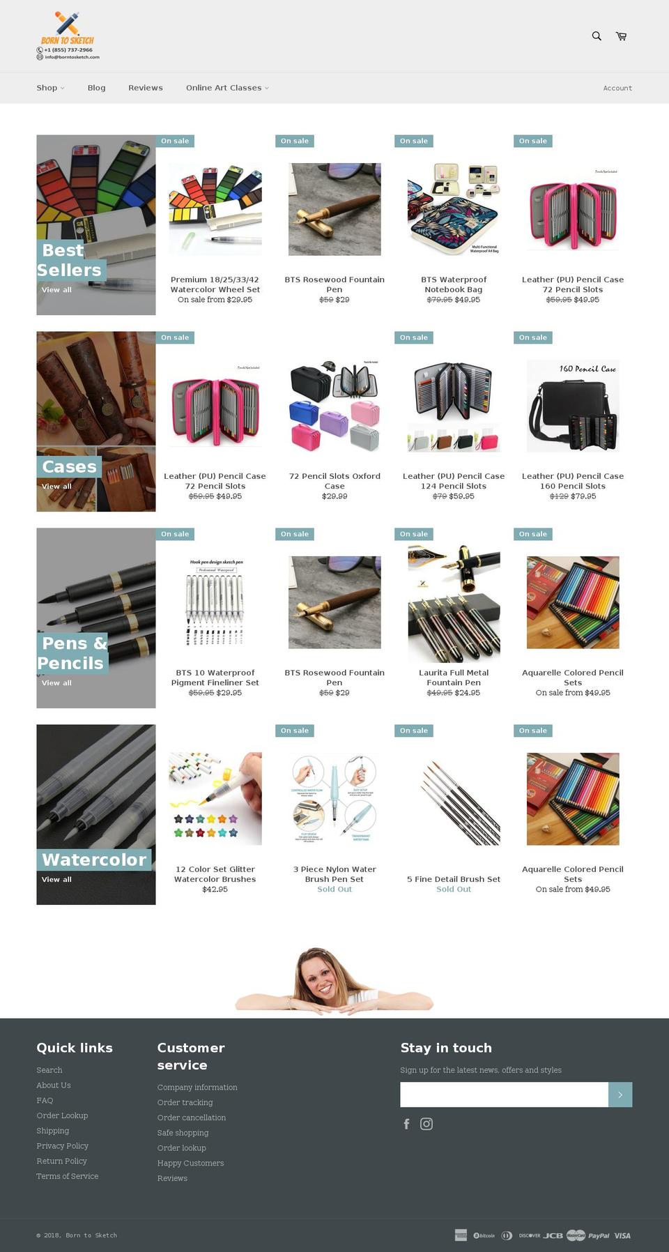 borntosketch.com shopify website screenshot