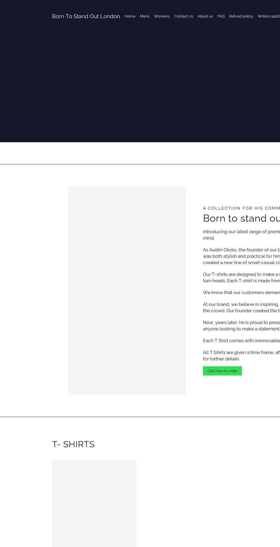 borntostandoutldn.com shopify website screenshot
