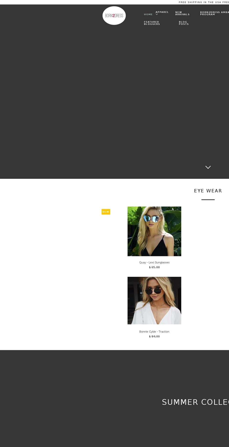 borntwodress.com — Shopify storefront screenshot