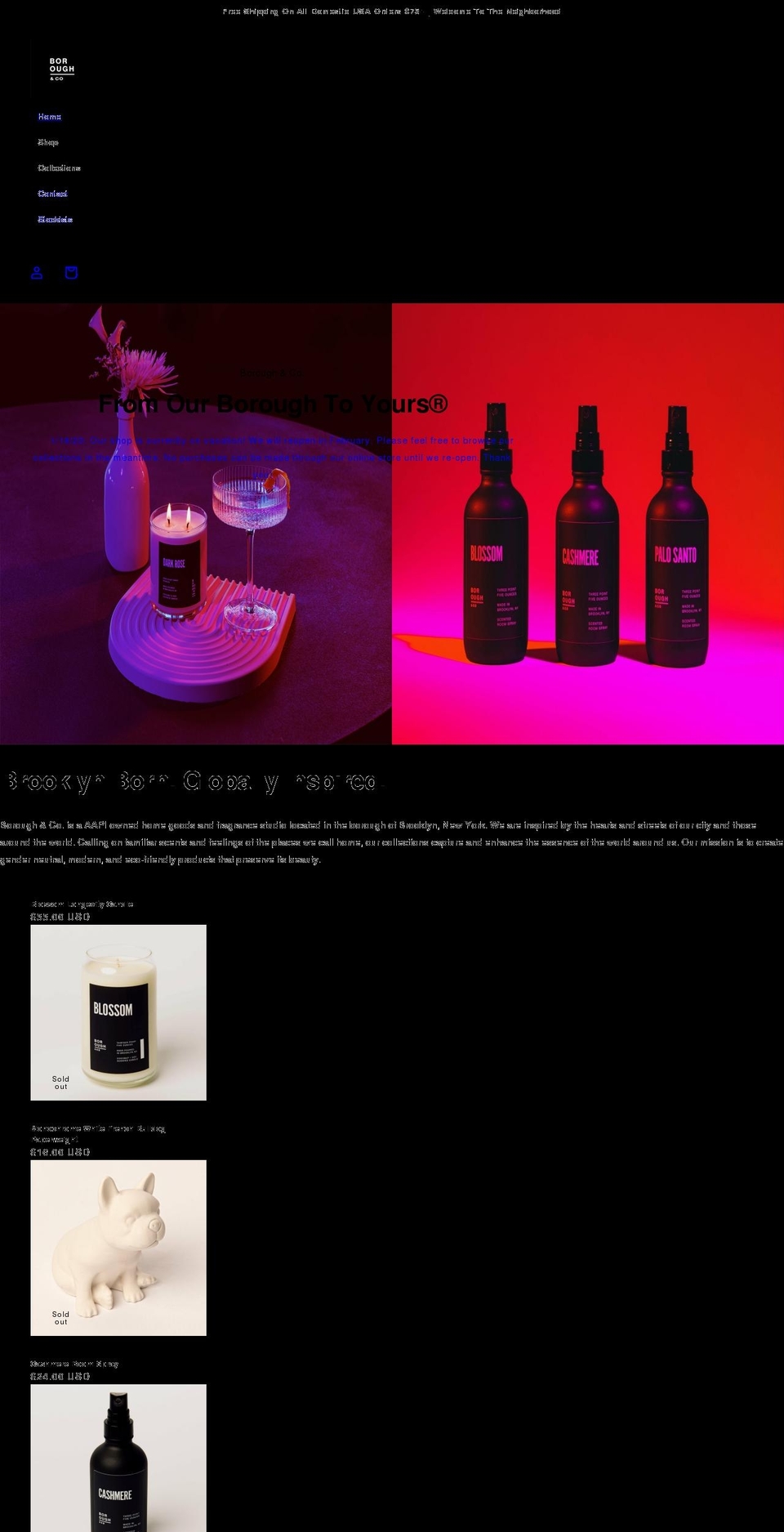 boroughandco.com shopify website screenshot