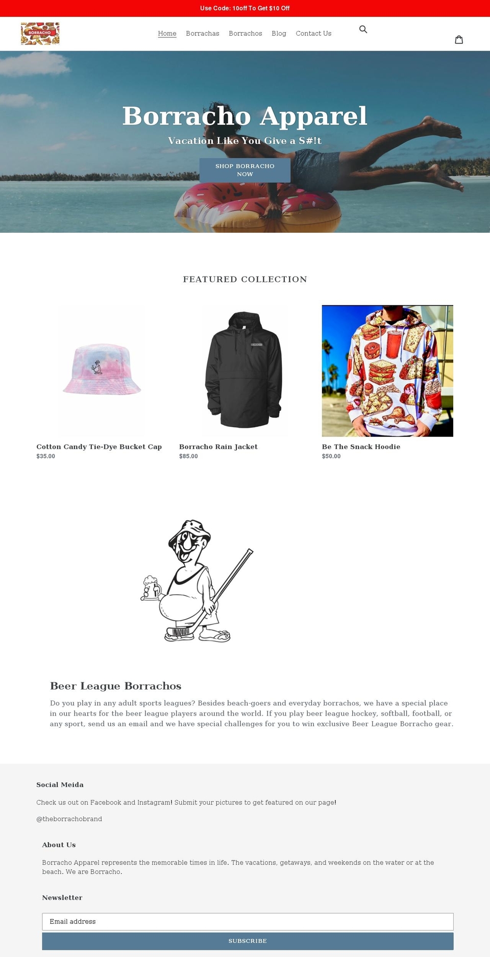 borrachoapparel.com shopify website screenshot