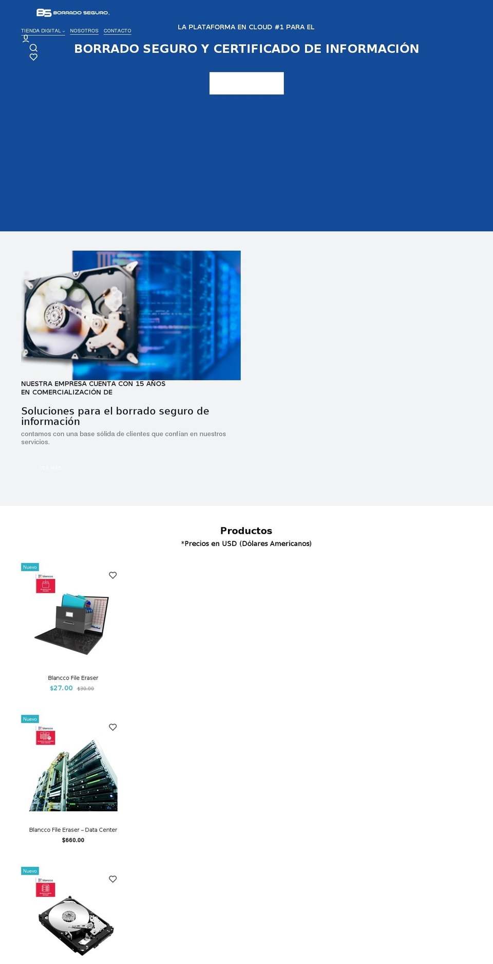 borradoseguro.com shopify website screenshot