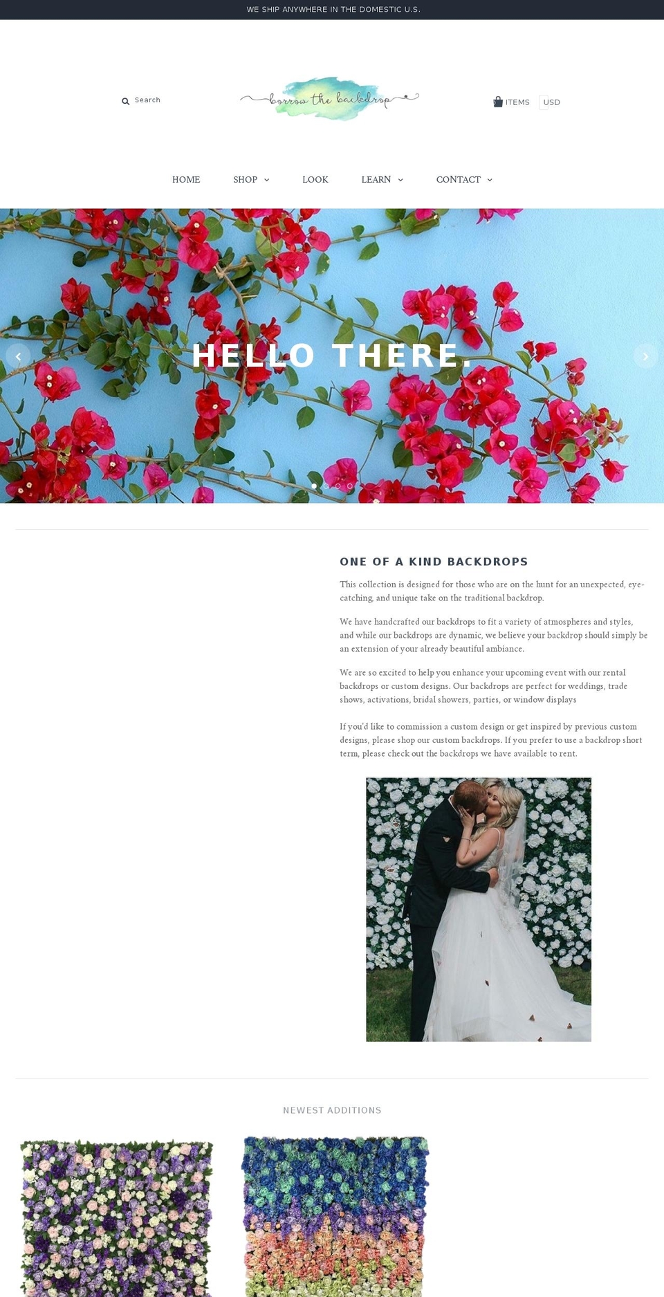borrowthebackdrop.com — Shopify storefront screenshot