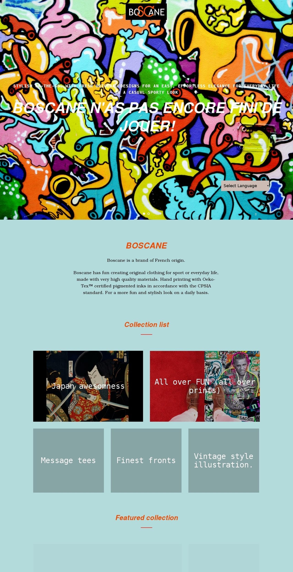 boscane.com shopify website screenshot