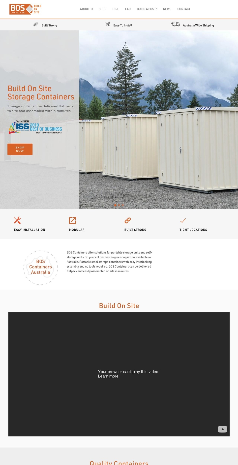 boscontainer.com.au shopify website screenshot