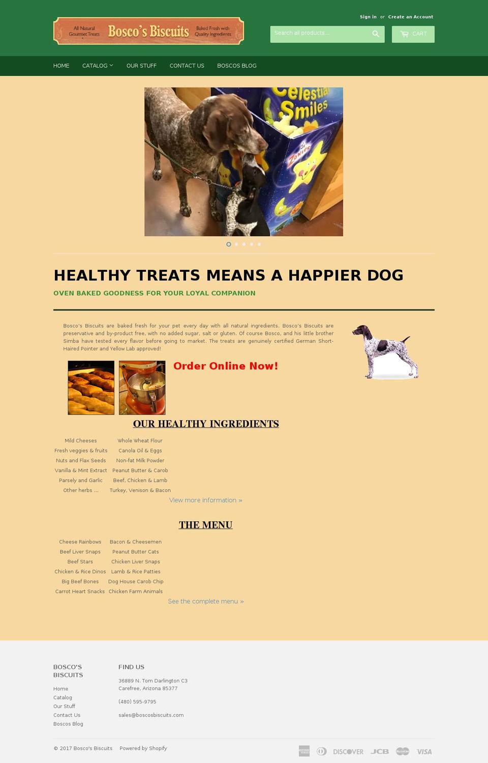 boscosbiscuits.com shopify website screenshot