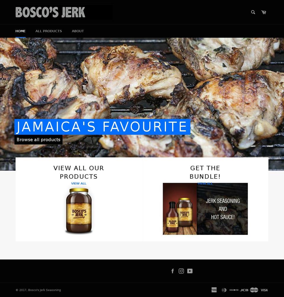 boscosjerk.com shopify website screenshot