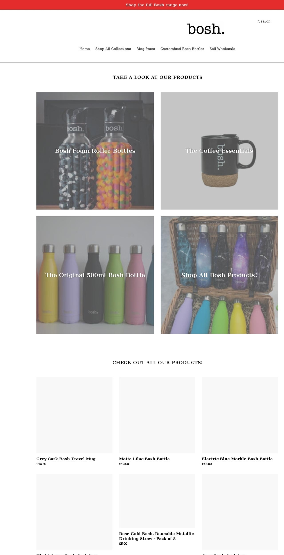boshbottles.uk shopify website screenshot