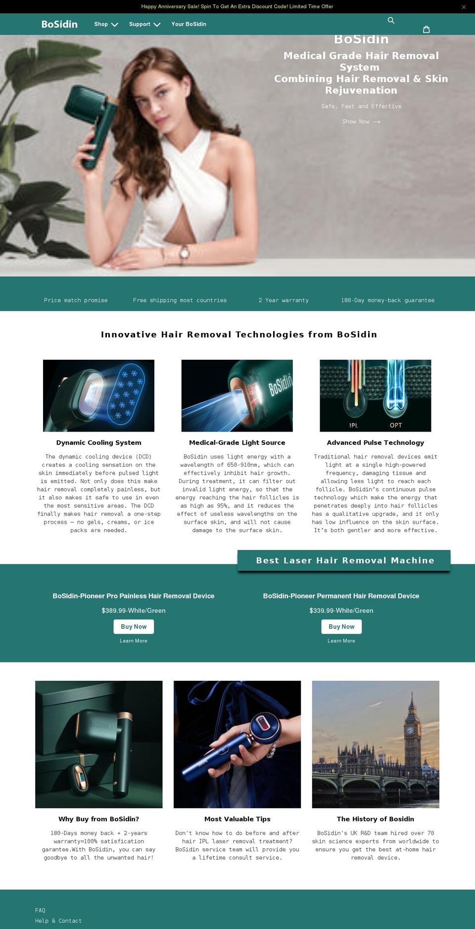 bosidinofficial.com shopify website screenshot