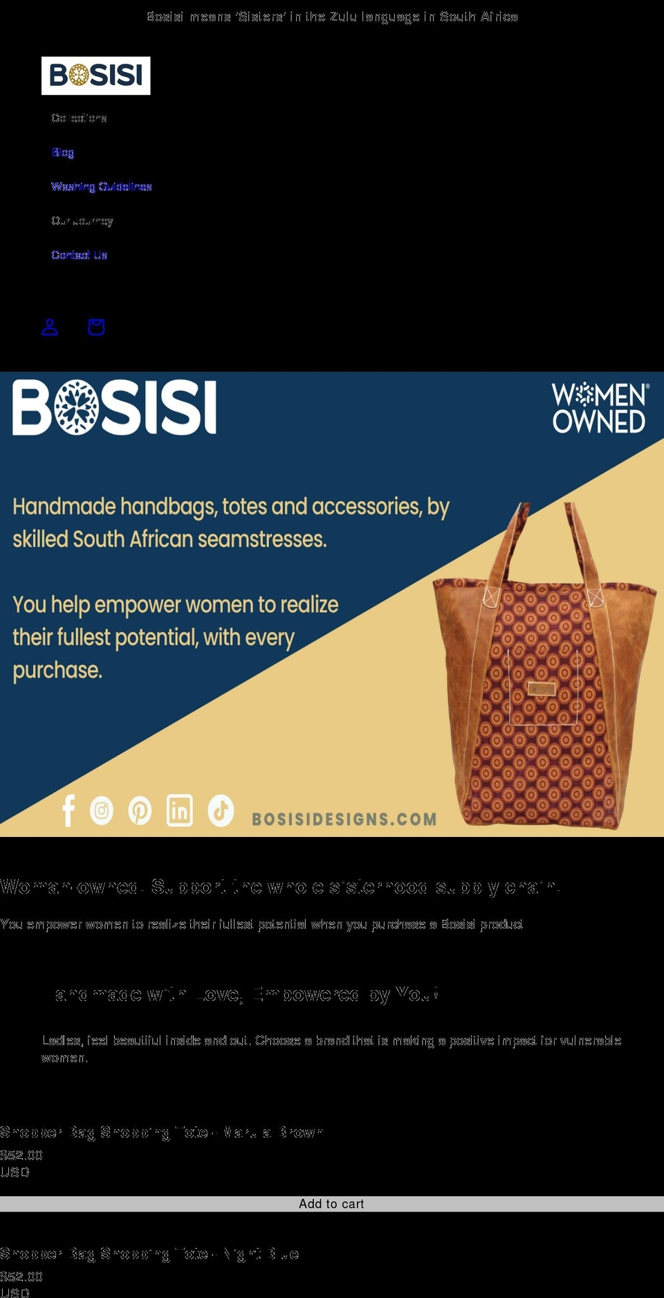 bosisidesigns.com shopify website screenshot