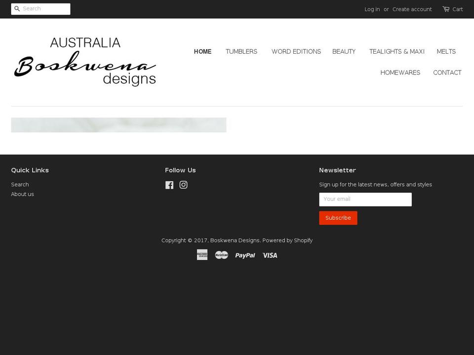 boskwena.com shopify website screenshot