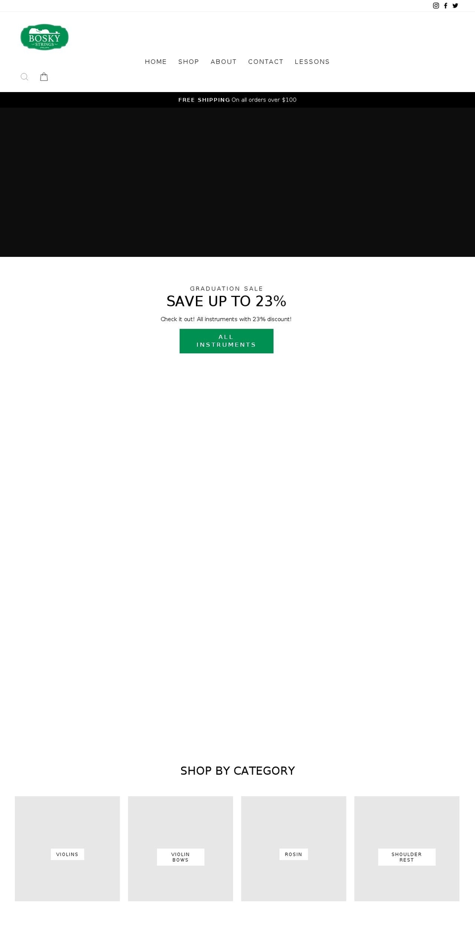 boskystrings.com shopify website screenshot