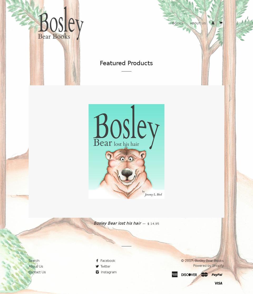 bosleybearbooks.com shopify website screenshot
