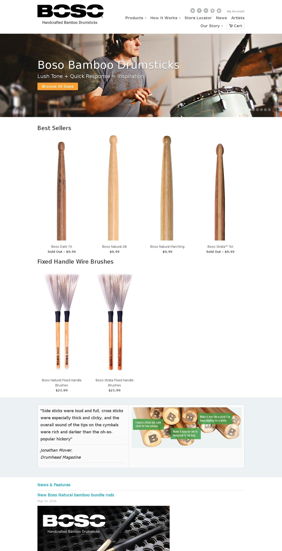 Current 062215 (Mobilia) Shopify theme site example bosobamboodrumsticks.com