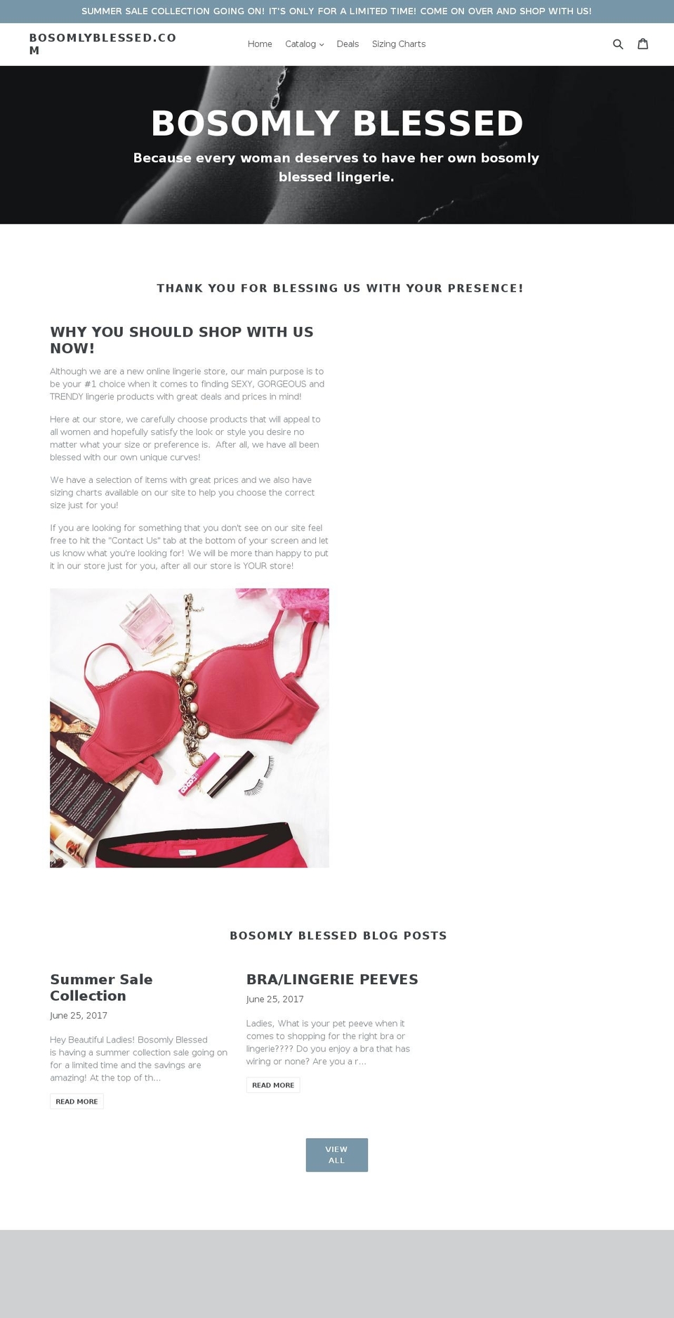bosomlyblessed.com — Shopify storefront screenshot