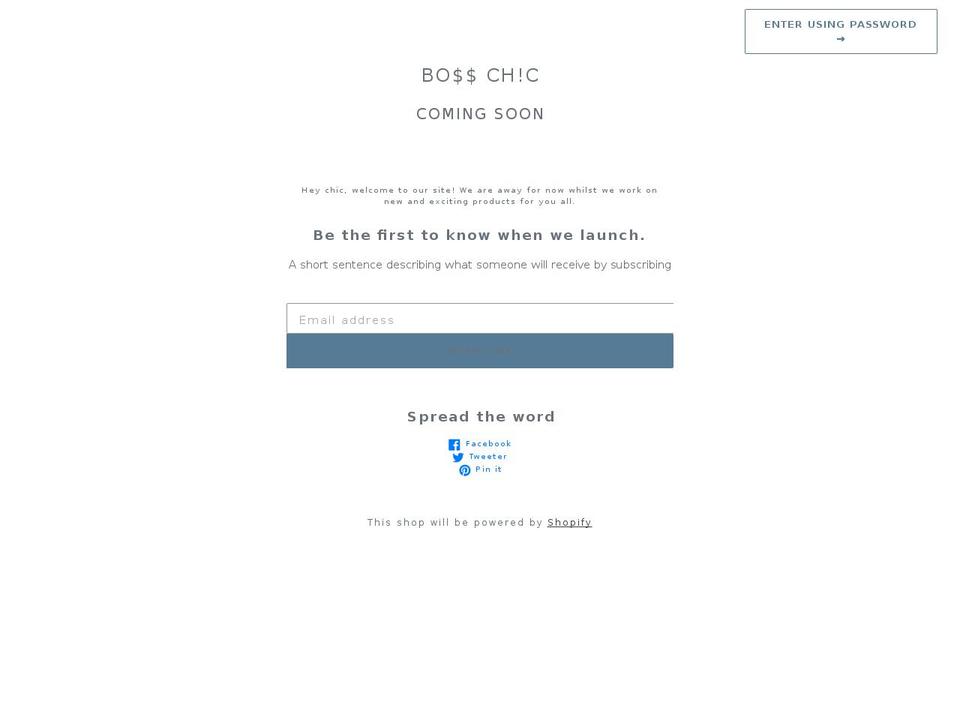 boss-chic.com shopify website screenshot
