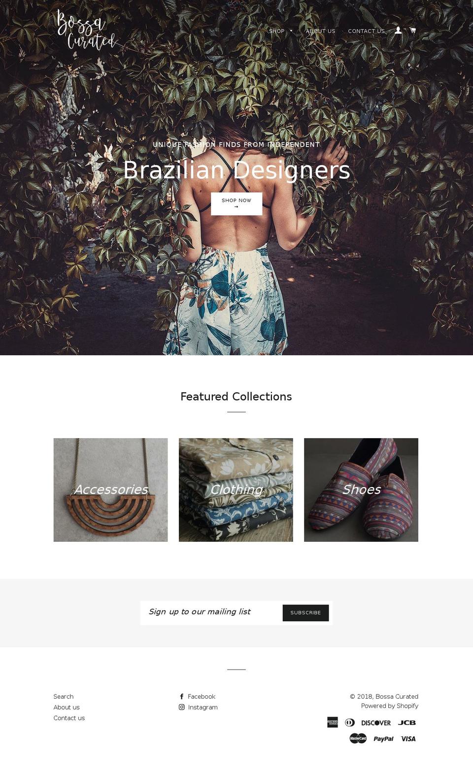 bossacurated.com — Shopify storefront screenshot