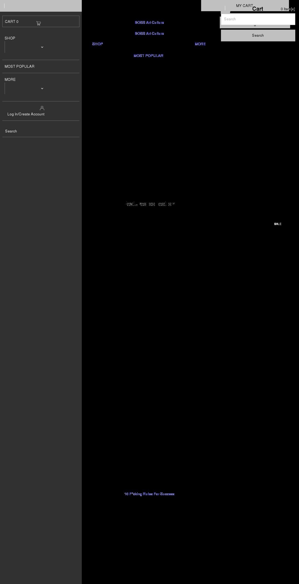 bossartculture.com shopify website screenshot