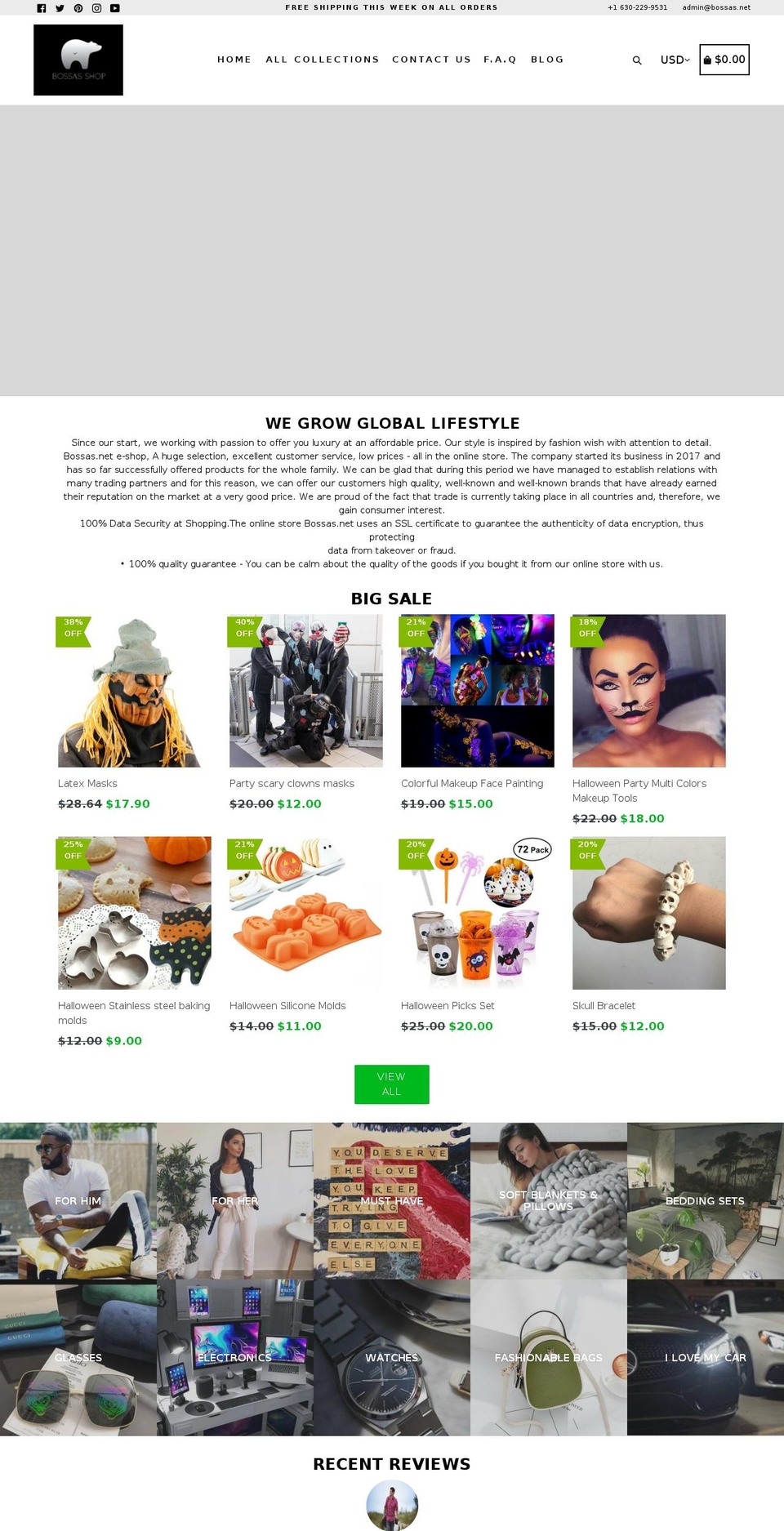 bossas.net shopify website screenshot