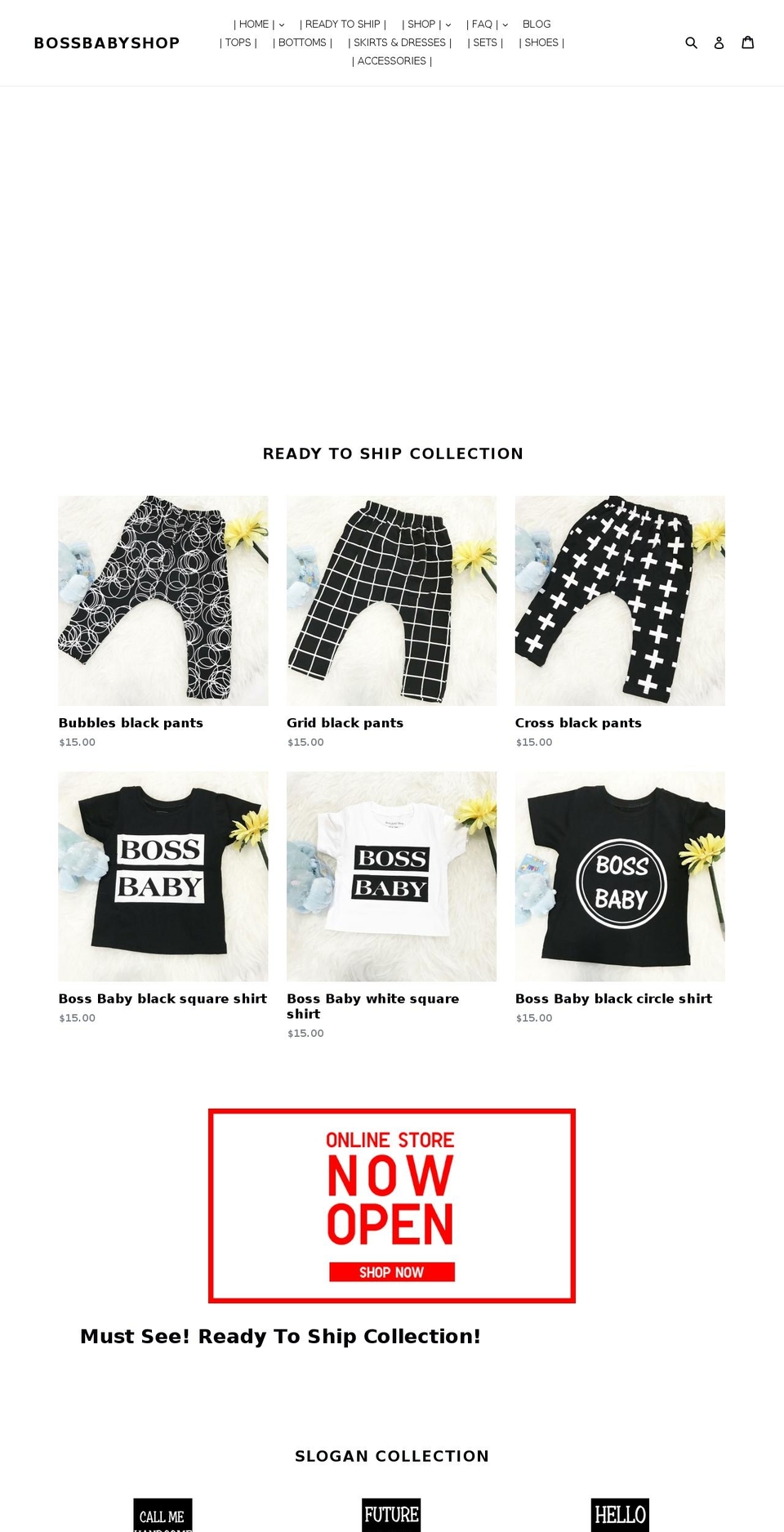 bossbabyshop.com — Shopify storefront screenshot